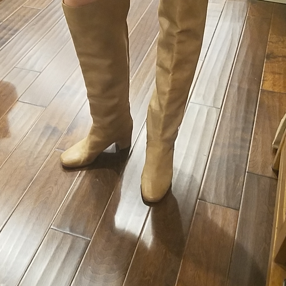 Anthropologie by Leifnotes Tan Knee High Boots
